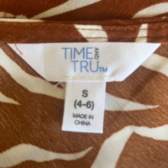 Time And Tru Womens Zebra Print Woven Cami Brown Size Small (4-6) New - Picture 6 of 10